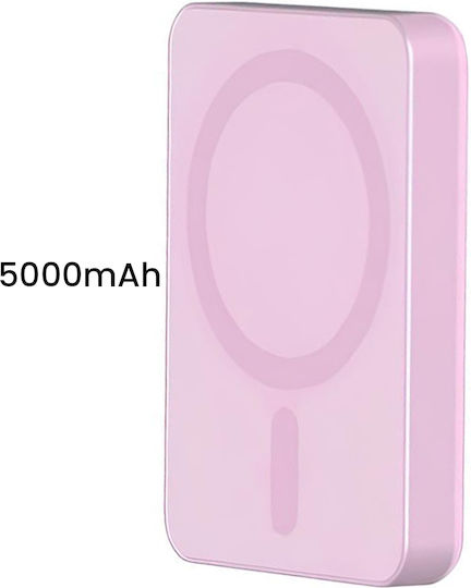 Force Power MagSafe Power Bank 5000mAh 15W with USB-C Port Pink view 4