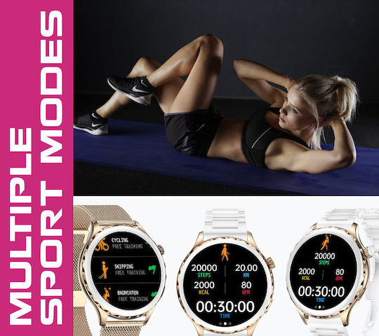 Rubicon SR048B 44mm Smartwatch with Heart Rate Monitor (Rose Gold) view 5