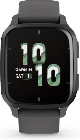 Garmin Venu Sq 2 Aluminium 40mm Waterproof Smartwatch with Heart Rate Monitor (Slate Aluminium Bezel with Shadow Grey Case and Silicone Band) view 1