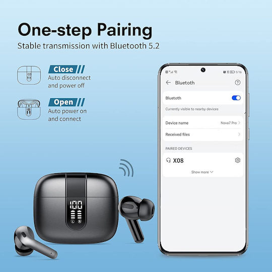 In-ear Bluetooth Handsfree Earphones with Sweat Resistance and Charging Case Black view 8