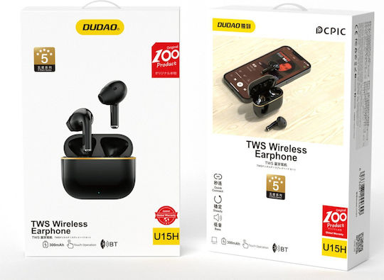 Dudao U15H In-ear Bluetooth Handsfree Earphones with Charging Case Black view 4