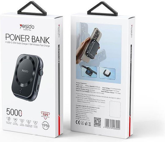 Benks YP59 MagSafe Power Bank 5000mAh 15W with USB-C Port Black vue 2
