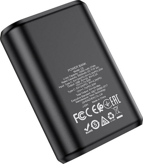 Hoco Q3 Mayflower 10000mAh 18W with USB-A Port and USB-C Port Quick Charge 3.0 Black vue 2
