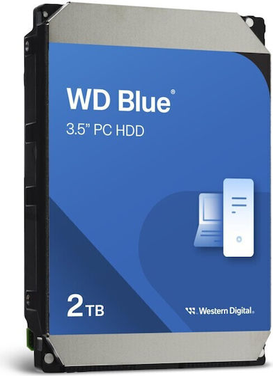 Western Digital Blue CMR 2TB HDD Hard Drive 3.5" SATA III 5400rpm with 64MB Cache for Recorder WD20EARZ view 6