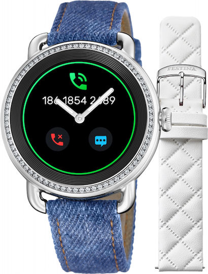 Festina Smartime Hybrid 42mm Smartwatch with Heart Rate Monitor (Blue) view 2