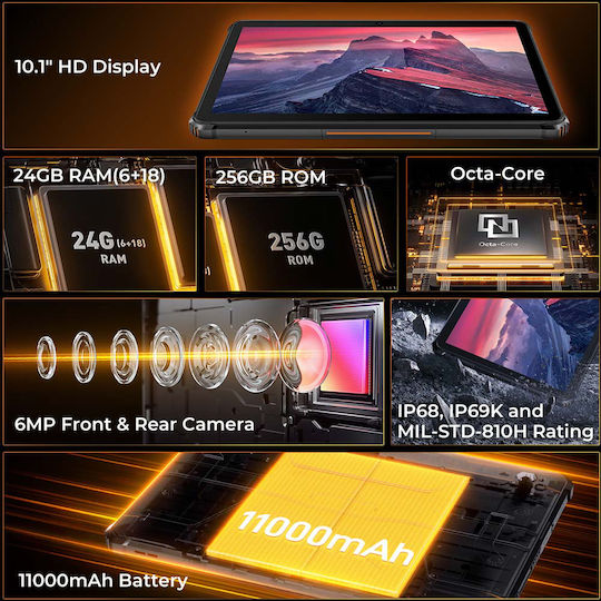 Oukitel RT9 4G 10.1" Tablet (6GB/256GB) Black view 5