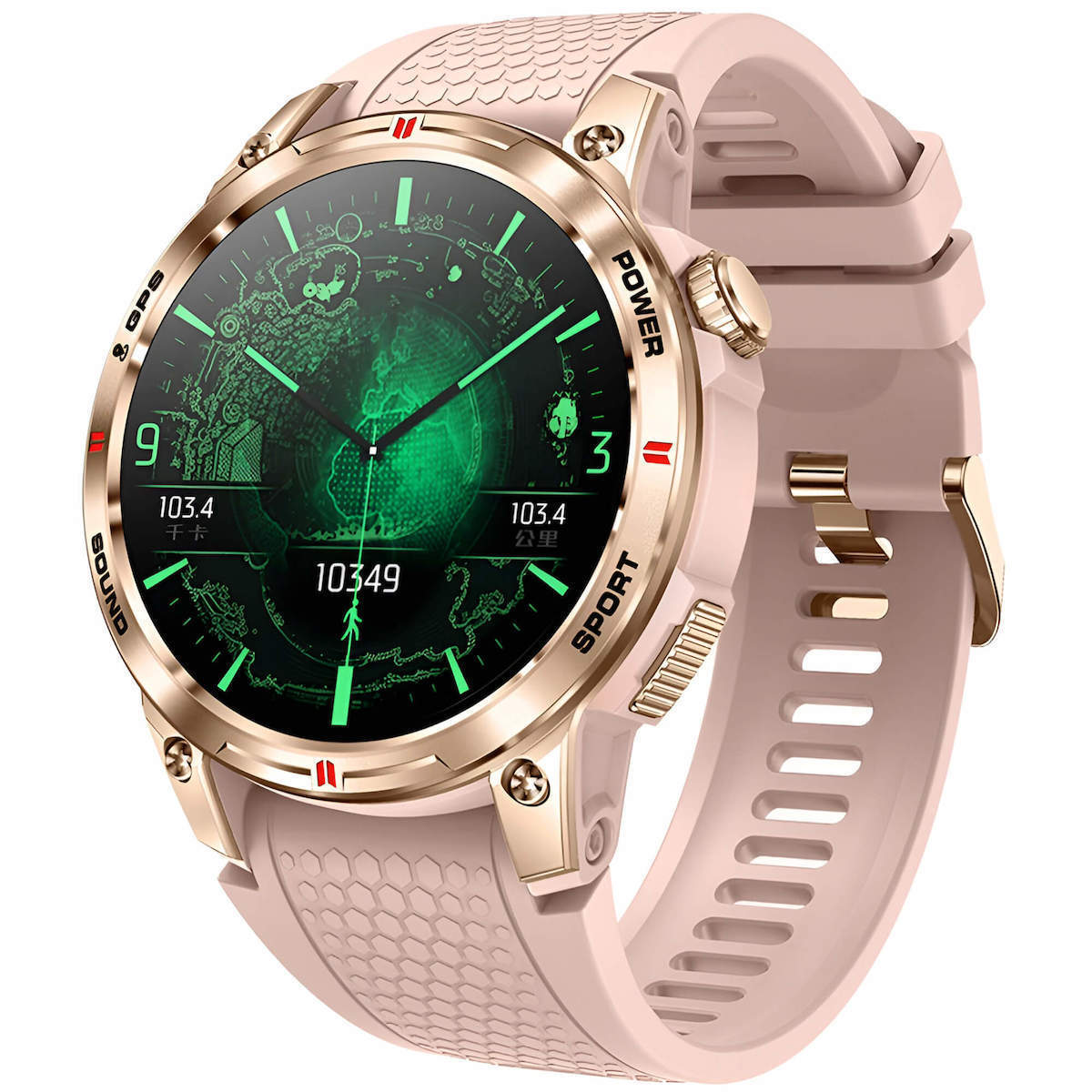 Microwear NX18 Smartwatch with Heart Rate Monitor (Pink) view 1