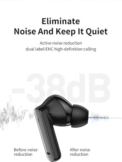 Recci REP-W88 In-ear Bluetooth Handsfree Earphones with Charging Case Black view 5