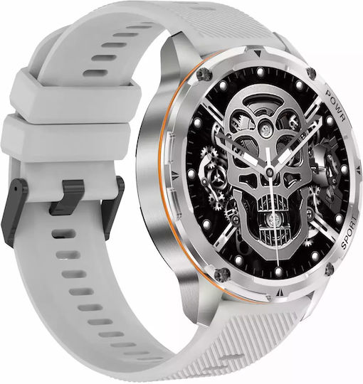 Nubi Ak59 Smart Watch Bluetooth Calling Amoled Display Heart Rate Monitoring Sleep Tracking Oxygen Level Notifications Extra Silicone Strap Silver vista 2