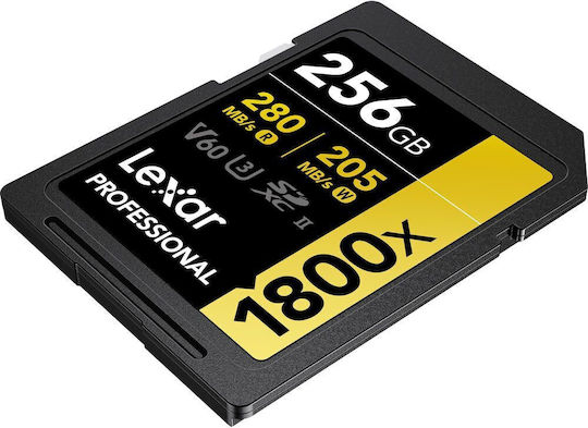 Lexar Professional 1800x SDXC 256GB Class 10 U3 V60 UHS-II vista 7