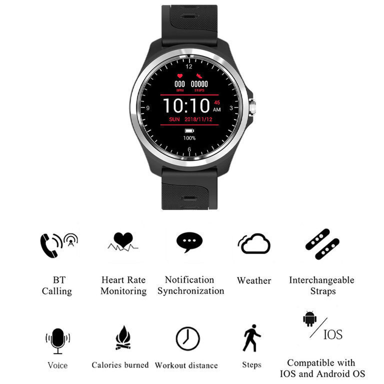 Pacific 26-5 Smartwatch with Heart Rate Monitor (Black / Red) view 5