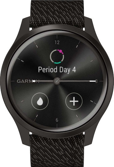 Garmin Vivomove Style Stainless Steel 42mm Waterproof Smartwatch with Heart Rate Monitor (Black Pepper) view 1
