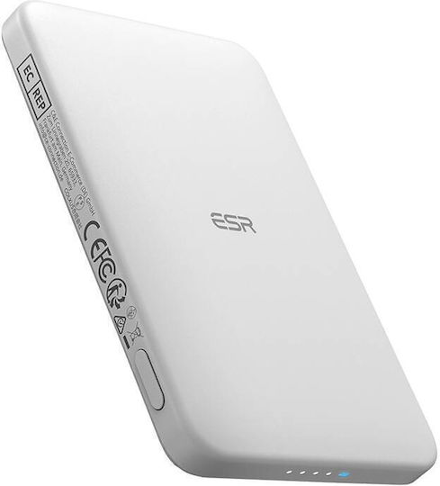ESR Qi2 MagSlim MagSafe Power Bank 5000mAh 15W White vue 2