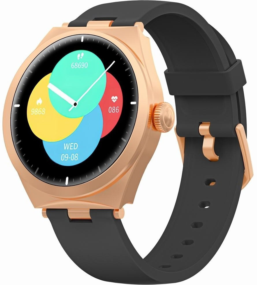 Smartwatch Gravity Rose Gold Black Gt25-3 vue 2