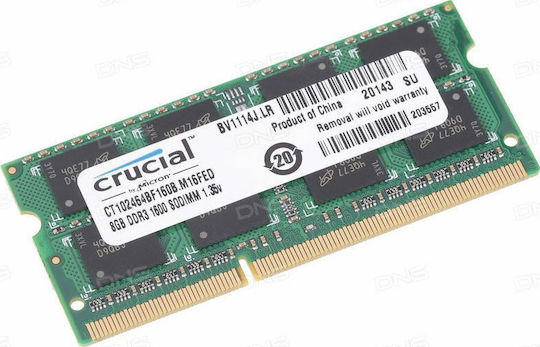 Crucial DDR3 with Module 1x8GB and Speed 1600 for Laptop CT102464BF160B view 5