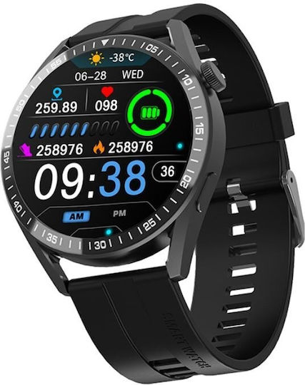 Tracer SM8V ONYX 46mm Smartwatch with Heart Rate Monitor (Black)