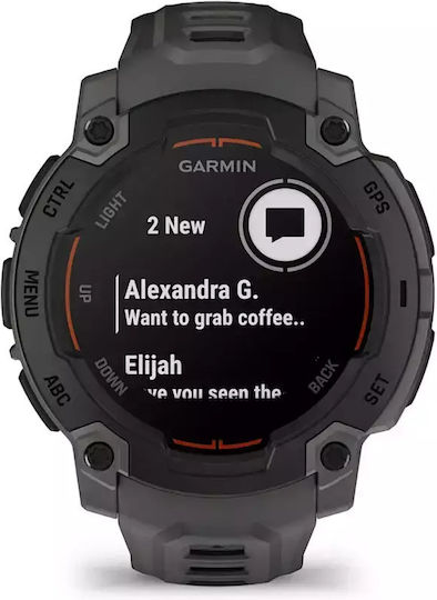 Garmin Instinct E 45mm Waterproof Smartwatch with Heart Rate Monitor (Black with Charcoal Band)