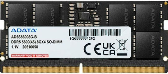 Adata DDR5 with Module 1x8GB and Speed 5600 for Laptop AD5S56008G-S