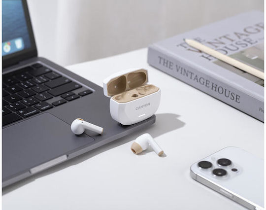 Canyon In-ear Bluetooth Handsfree Earphones White view 6
