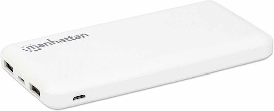 Manhattan 406277 Power Bank 10000mAh with 2 USB-A Ports White view 5