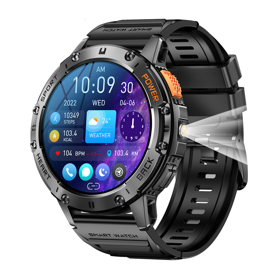 Xmart HK65 49mm Smartwatch with Pedometer Heart Rate Sensors Black view 1