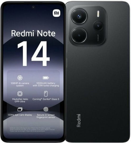 Xiaomi Redmi Note 14 4G NFC Dual SIM (6GB/128GB) Midnight Black view 1
