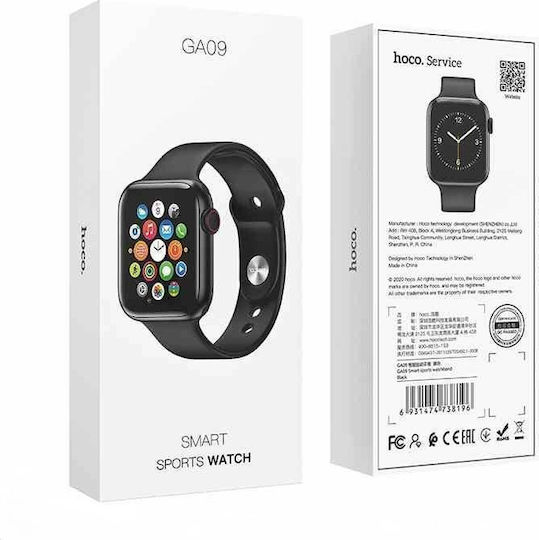 Hoco GA09 Plus Smartwatch with Heart Rate Monitor (Black) vista 4
