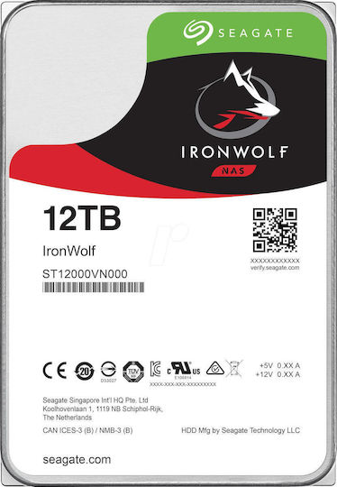 Seagate IronWolf Nas 12TB HDD Hard Drive 3.5" SATA III 7200rpm with 256MB Cache for NAS ST12000VN0008 vue 2