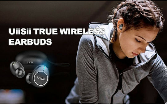 UiiSii TWS60 In-ear Bluetooth Handsfree Earphones with Sweat Resistance and Charging Case Black vue 2