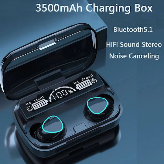 M10 In-ear Bluetooth Handsfree Earphones with Charging Case Black view 5