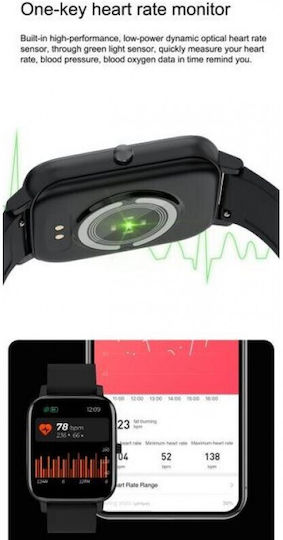 XO H80(s) Smartwatch with Heart Rate Monitor (Black) view 9