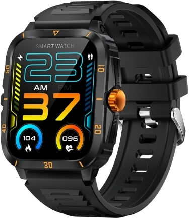 KT71 Smartwatch with Heart Rate Monitor (Black + Gold) view 1