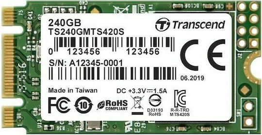 Transcend 420S SSD 240GB M.2 Type with SATA III Connection TS240GMTS420S Bulk view 4