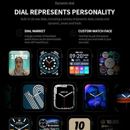 NO.1 N78 Smartwatch with Heart Rate Monitor (Black) view 8