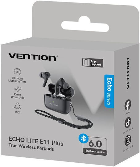 Vention Echo Lite E11 Plus In-ear Bluetooth Handsfree Earphones with Sweat Resistance and Charging Case Black view 3