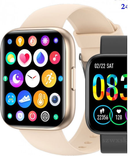 T99 Pro Smartwatch with Heart Rate Monitor (Gold) view 2