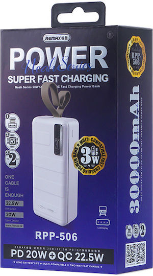 Remax RPP-506 Power Bank 30000mAh 22.5W with 2 USB-C Ports Blue view 4