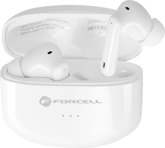 Forcell F-Audio In-ear Bluetooth Handsfree Earphones with Charging Case White view 5