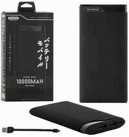 WK WP-035 Power Bank 10000mAh with 2 USB-A Ports Black