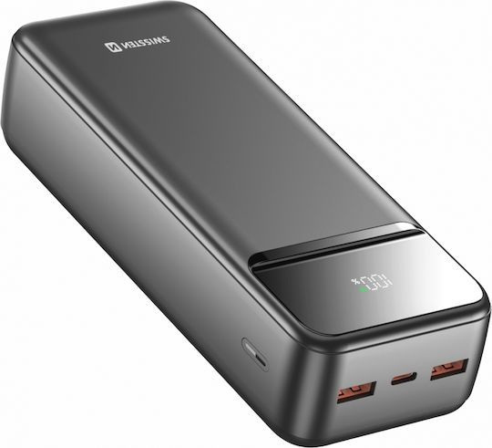 Swissten Power Line II 30000mAh 22.5W with USB-A Port and 2 USB-C Ports Power Delivery Black