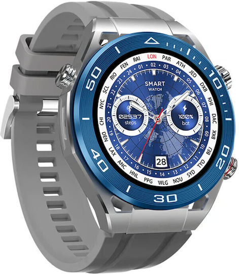Hoco Y16 Smartwatch with Heart Rate Monitor (Silver / Blue) view 1