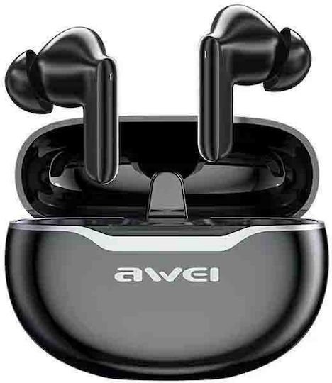 Awei T50 In-ear Bluetooth Handsfree Earphones with Sweat Resistance and Charging Case Black Ansicht 3