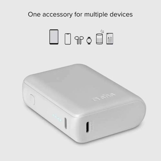 SBS Power Bank 10000mAh 10W with USB-A Port and USB-C Port White view 6