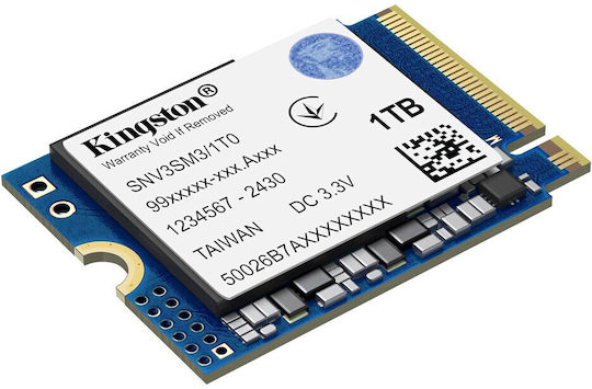 Kingston NV3 SSD 1TB M.2 Type with PCI Express 4.0 Connection SNV3SM3/1T0