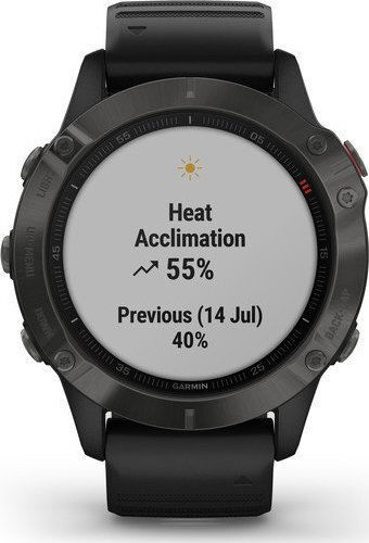 Garmin Fenix 6 Sapphire Stainless Steel 47mm Smartwatch with Heart Rate Monitor (Carbon Grey DLC with Black Band) view 6