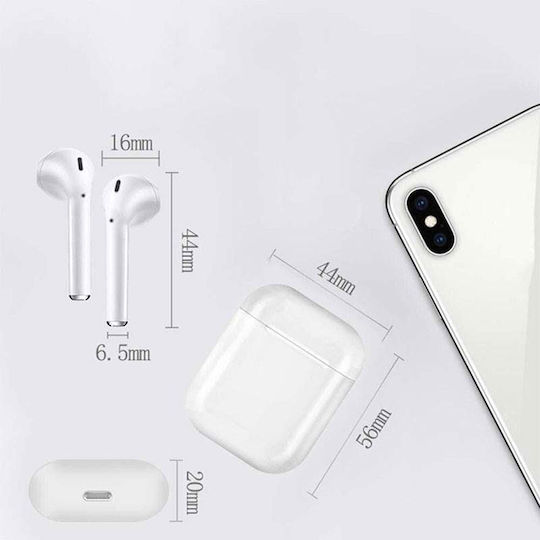 15 Earbud Bluetooth Handsfree Earphones with Charging Case White view 4