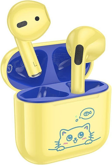 Hoco EW112 Kids Earbud Bluetooth Handsfree Earphones with Charging Case Yellow view 1