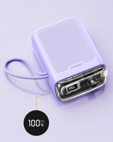Innostyle Power Bank 10000mAh 33W with 2 USB-C Ports Purple view 6