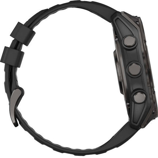 Garmin Fenix 8 Stainless Steel 51mm Waterproof Smartwatch with Heart Rate Monitor (Sapphire, Carbon Grey Dlc With Black/Pebble Grey Silicone Band) view 6