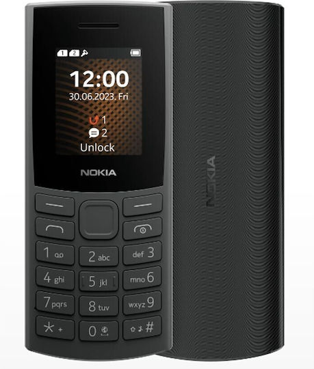 Nokia 105 4G (2023) Dual SIM Mobile with Buttons (Greek Menu) Charcoal